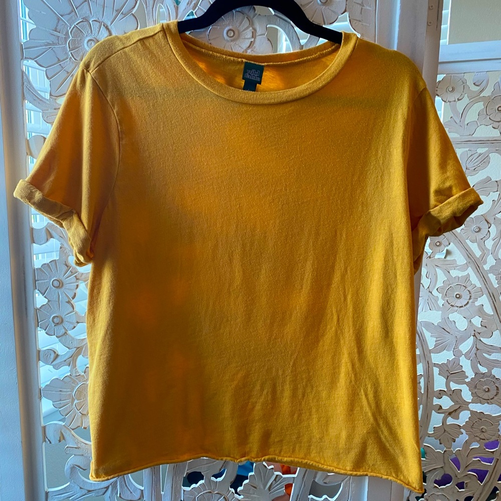 Wild Fable Mustard Crop Tee
